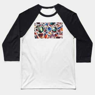 Trippy pebbles on a cold beach: psychedelic edit of abstract nature photography Baseball T-Shirt